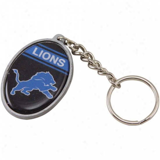 Detroit Lions Domed Oval Keychain