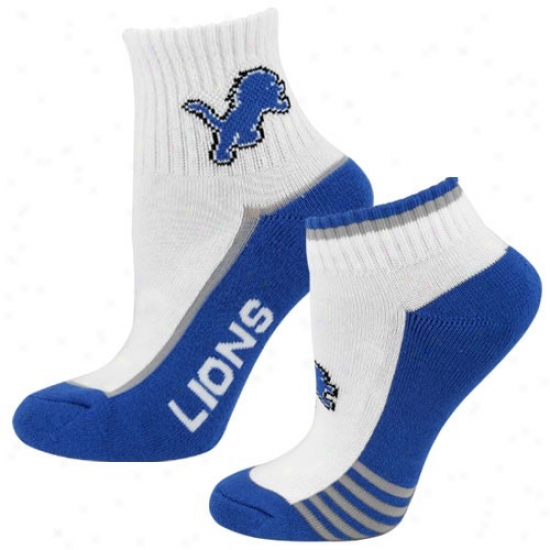 Deyroit Lions Ladies White-blue Two-pack Socks