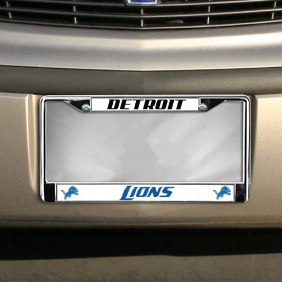 Detroit Lions Silver Metal License Plate Frame