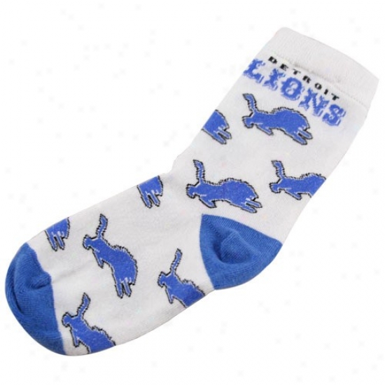 Detroit Lions Toddler Whute All Over Team Logo Socks