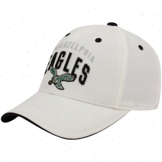 Eagles Gear: Reebok Eagles White Retro Structured Adjustable Hat