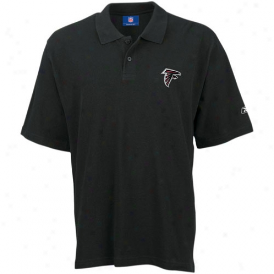 Falcons Clothing: Reebok Falcons Black Team Logo Pique Polo