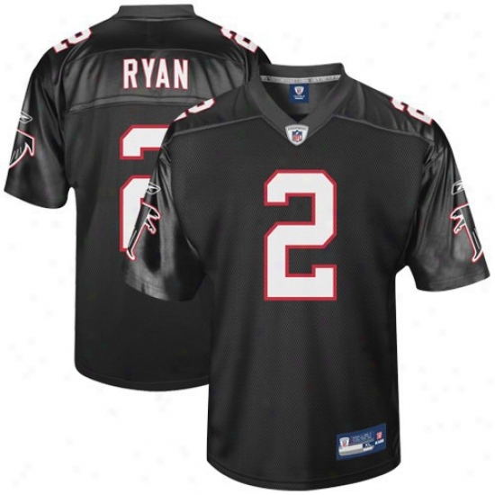 Falcons Jerseys : Reebok Nfll Equipment Falcons #2 Matt Ryan Youth Black Replica Football Jerseys