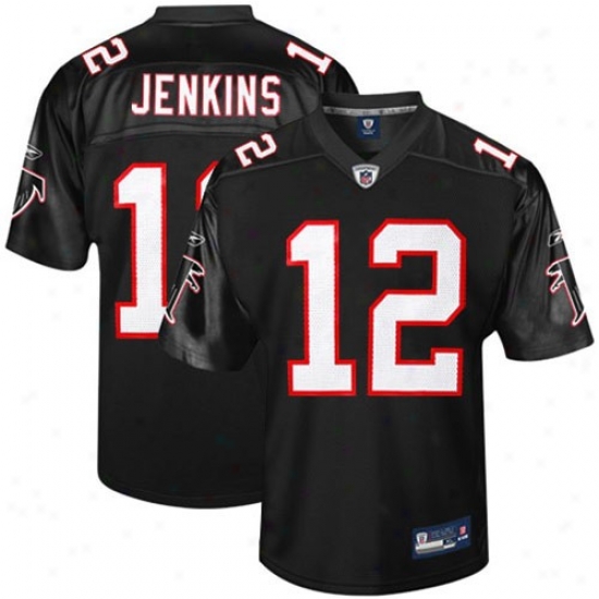 Falcons Jerseys : Reebok Nfl Accoutrement Falcons #12 Michael Jenkins Black Replica Jerseys