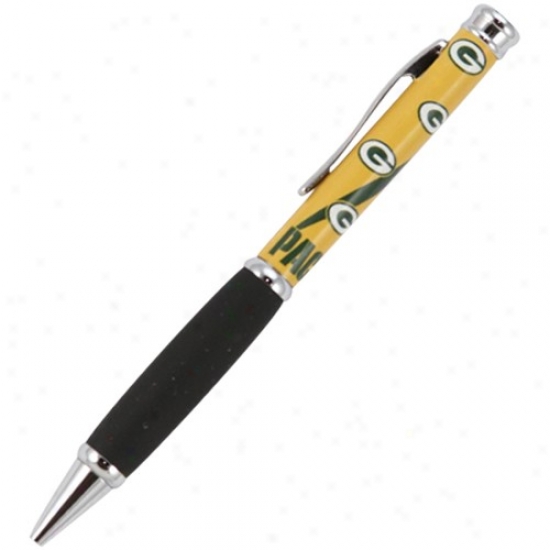 Green Baywood Packers Black Gripper Team Logo Pen