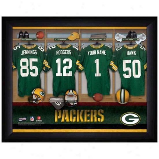 Green Bay Packers Customized Locker Room Black Framed Photo