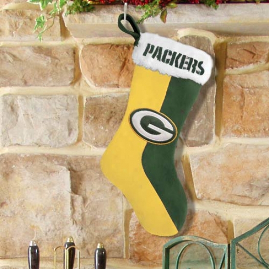 Green Bay Packers Gold-green Plush Stocking