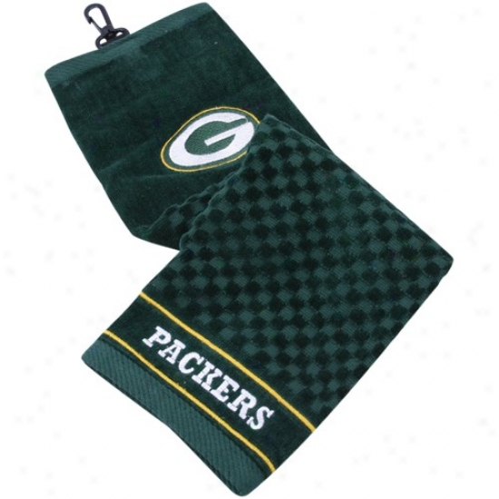 Green Bay Packers Green Embroidered Team Logo Tri-fold Towel