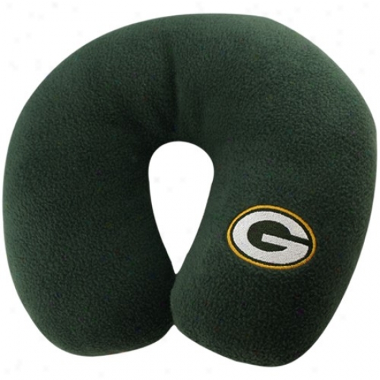 Green Bah Packers Green Neck Support Travel Pillow