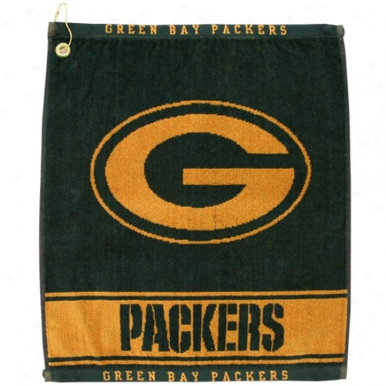 Unripe Bay Packers Green Woven Jacquard Golf Towel
