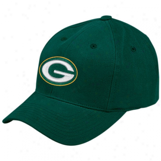 Green Bay Packers Hat : Reebok Green Bay Packers Green Basic Logo Brushed Cotton Hat