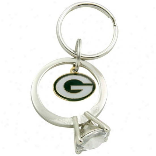 Green Bark at Packers Jumbo Bling Ring Keychain