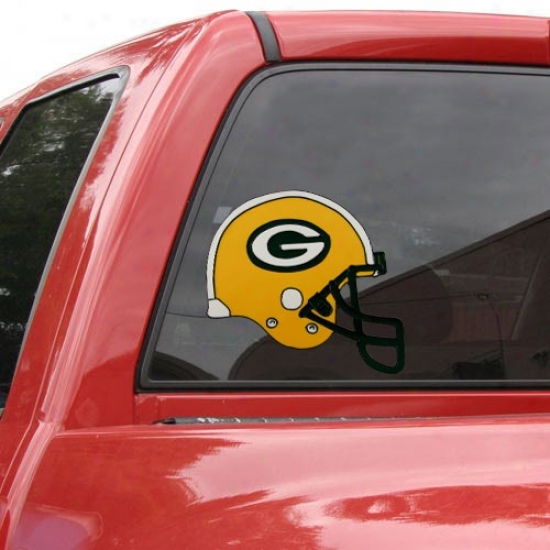 "Unseasoned Bay Packers Team Helmet 12"" Window Cling"