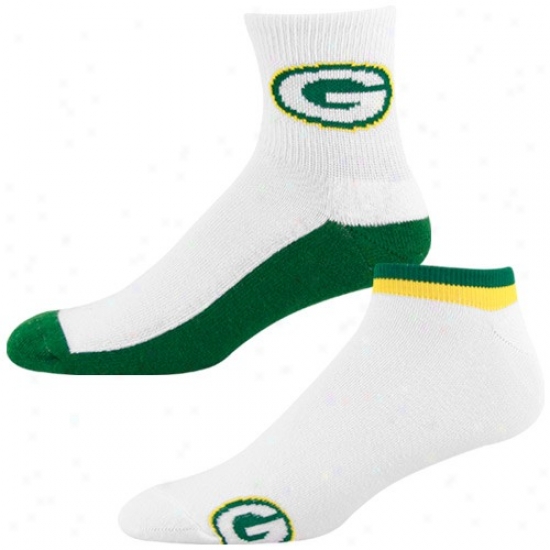 Gteen Bay Packers White-green Two-pack Socks