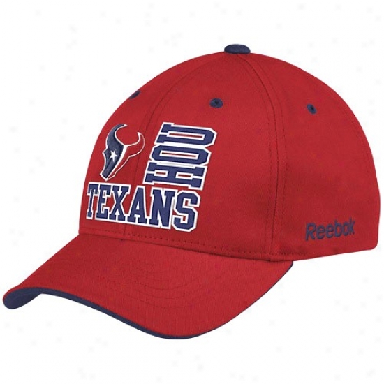 Houston Texan Gear: Reebok Houston Texan Red Geometric tSructured Adjustable Hat