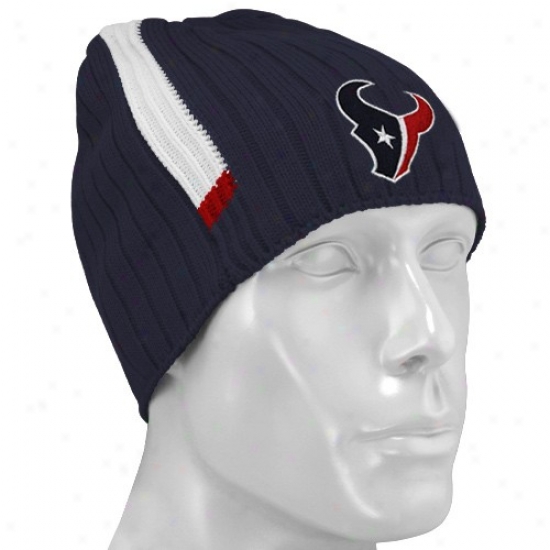 Houston Texan Hat : Reebok Houston Texan Nwvy Blue Coaches 2nd Season Knit Beanie