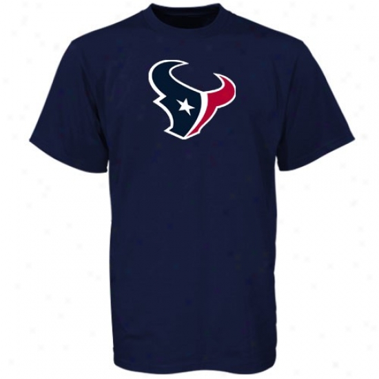 Houston Texan T-shirt : Reebok Houston Texan Navy Blue Logo Premier T-shirt