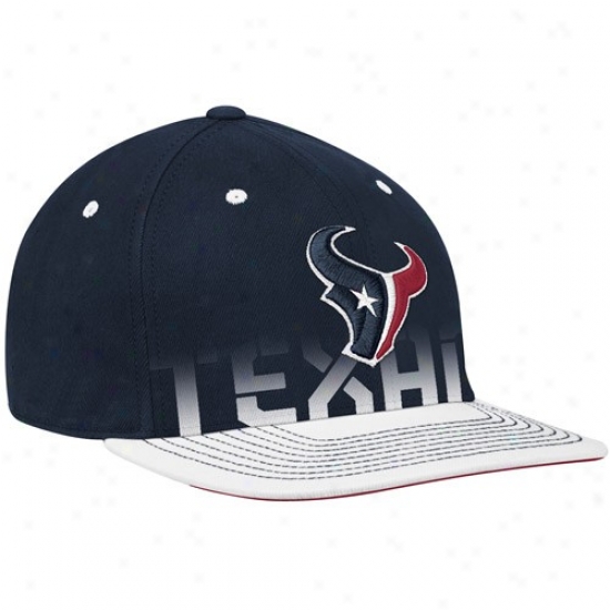 Houston Texans Cap : Reebok Houston Texans Youth Navy Blue Pro Shape Player Flat Brim Flex Cap