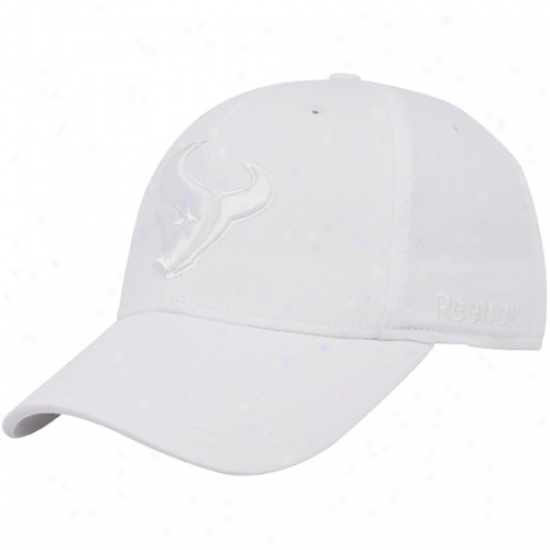 Houston Texans Gear: Reebok Houston Texans White Team Logo Structured Flex Fit Hat
