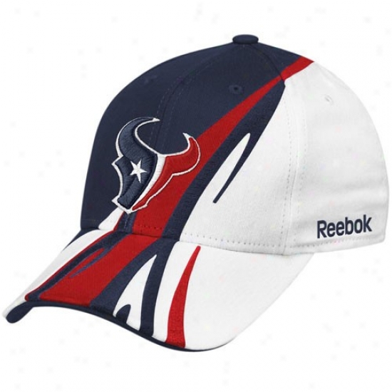 Houston Texans Hats : Reebok Houston Texans Navy Blue-white Cut & Sew Adjustable Hats