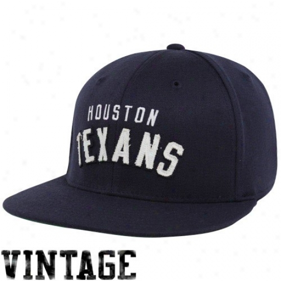 Houston Texans Hats : Reebok Houston Texans Navy Blue Distressed Throwback Flat Bill Flex Become Hats