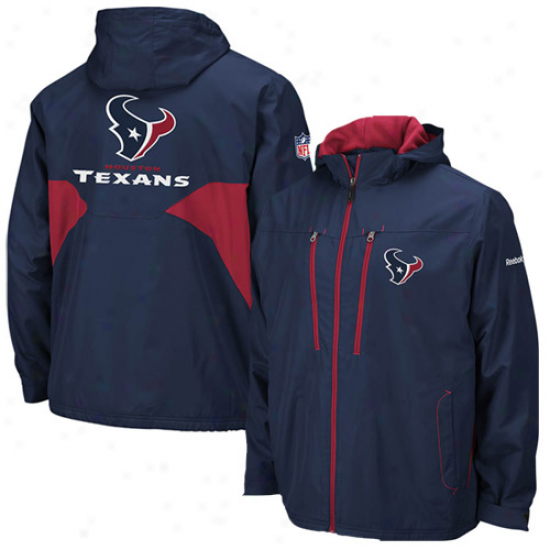 Houston Texans Jackets : Reebok Houston Texans Navy Blue Sideline Midweight Full Zip Jackets