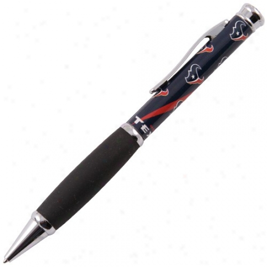 Houston Texans Navy Blue Gripper Logo Pen