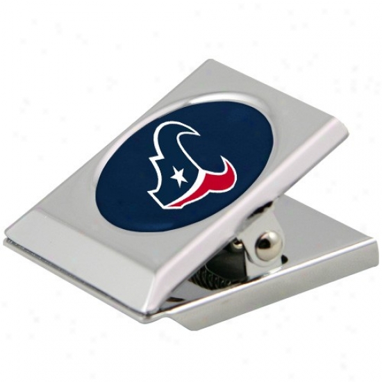 Houston Texans Silver Magnetic Heavy Duty Chip Clip