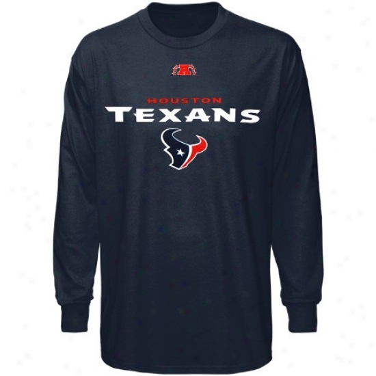 Houston Texans Tshirt : Housston Texans Navy Blue Critical Victory Iii Long Sleeve Tshirt