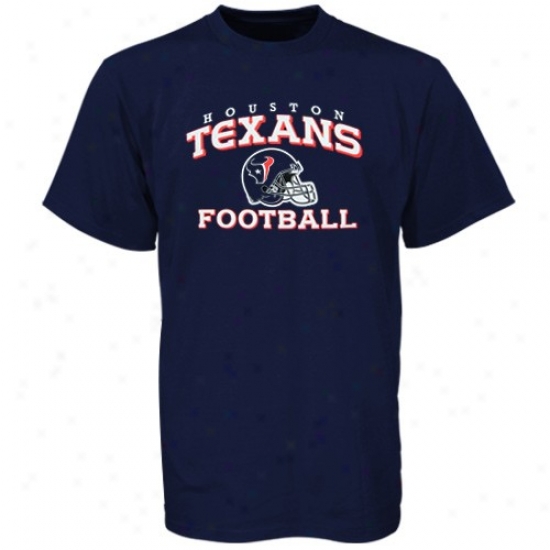 Houston Texans Tshirts : Reebok Houston Texans Youh Navy Blue Stacked Helmet Tshirts