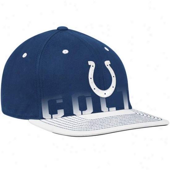 Indianapolis Colt Hats : Reebok Indianapolis Colt Royal Blue Pro Shape Player Sideline Flex Hats