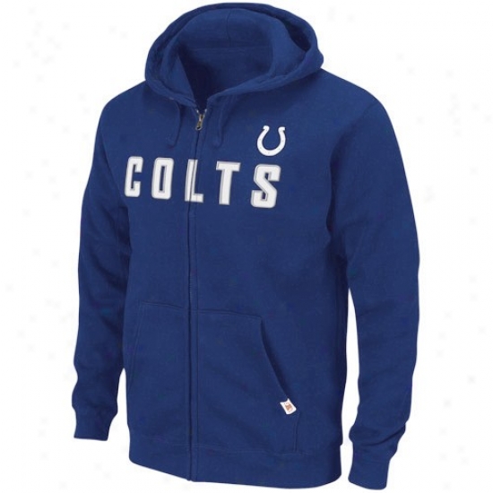 Inndianapolis Colt Hoodie : Indianapolis Colt Royal Blue Classic Heavyweight Full Zip Hoorie