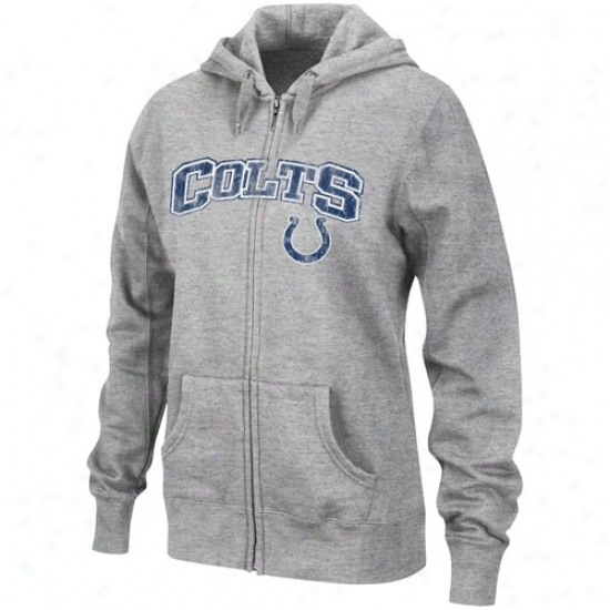 Indianapolis Colt Sweatshirt : Indianapolis Colt Ladies Ash Football Classic Ii Full Zip Sweatshirt