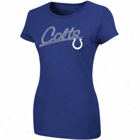 Indianapolis Colt Tees : Indianapolis Colt Ladies Royal Blue Right Fit Tees