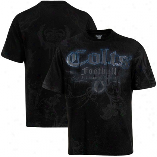 Indianapolis Colt Tshirts : Reebok Indianapolis Colt Black All Over Thirts