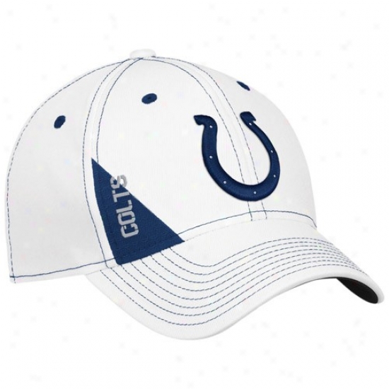 Indianapolis Colts Gear: Reebok Indianapolis Colts Youth White Official 2010 Draft Day Flex Interval Hat
