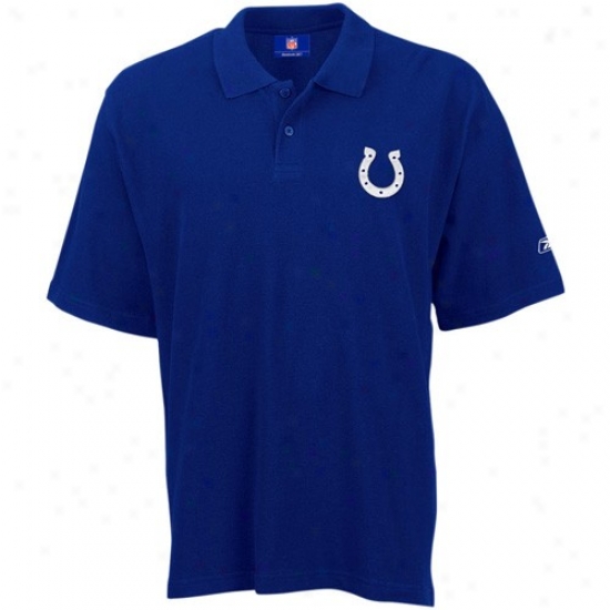 Indianapolis Colts Golf Shirts : Reebok Indianapolis Colts Royal Blue Team Logo Point Golf Shirts
