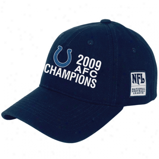 Indianapolis Colts Hats : Indianapolis Colts Navy Blue 2009 Afc Champions Argos Adjustable Hats