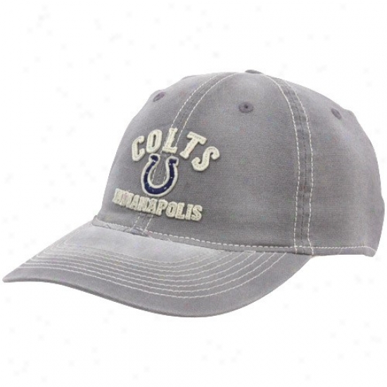 Indianpaolis Colts Hats : Reebok Indianapolis Colts Gray Sandblasted Retro Slouch Flex Fit Hats