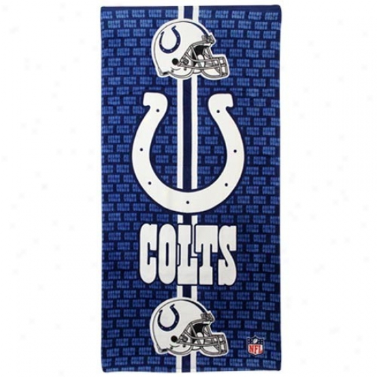 Indianapolis Colts Navy Blue Team Stripe Strand Towel
