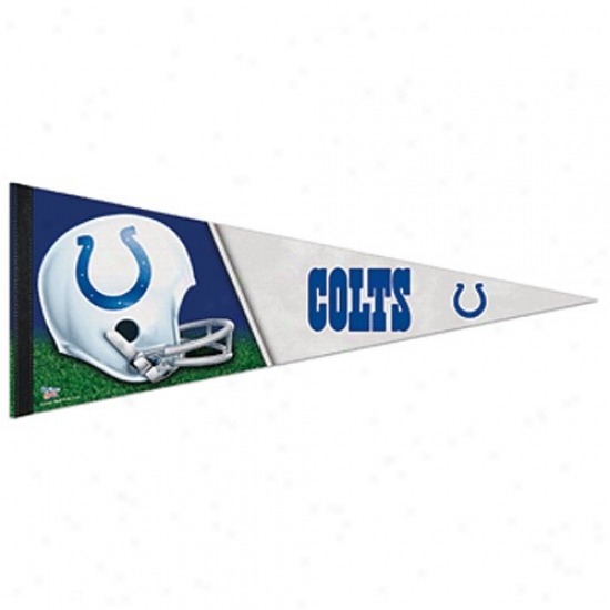 Indianapolis Colts Royal Blue-white 12'' X 30'' Premium Felt Pennabt