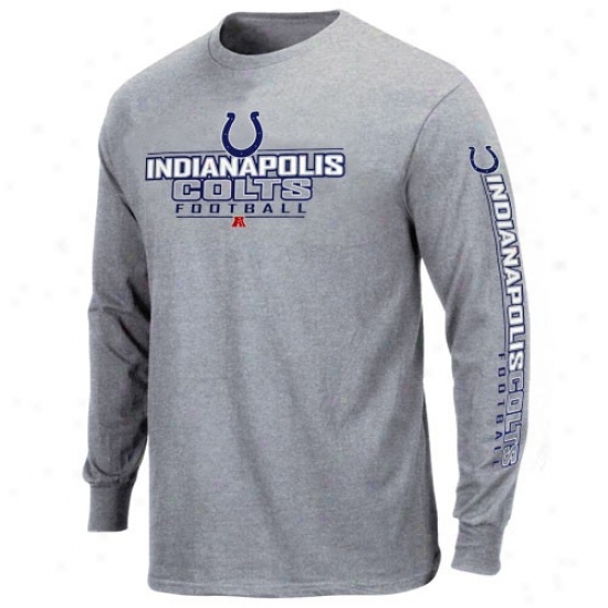 Indianapolis Coits T Shirt : Indianapolis Colts Ash Chief Receiver Long Sleeve T Shirt