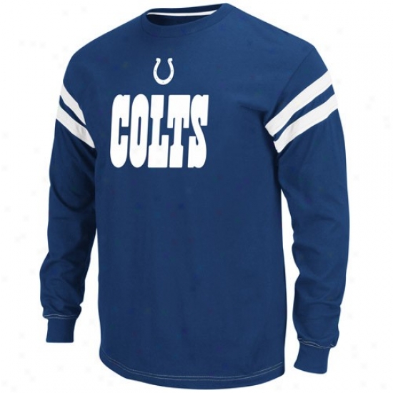 Inrianapolis Colts Tee : Indianapolis Colts Royal Blue End Of The Thread Ii Long Sleeve Vintage Tee