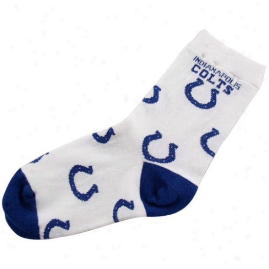 Indianapolis Colts Toddler White Whole Over Team Logo Socks