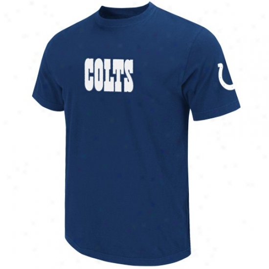 Indianapolis Colts Tshirt : Indianapolis Colts Royal Blue Zone Blitz Embroidered Tshirt