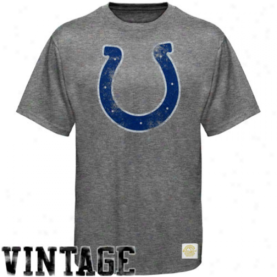 Indianapolis Colts Tshirt : Reebok Indianapolis Colts Ash Bigger Better Logo Retro Sport Tri-blend Premium Tshirt