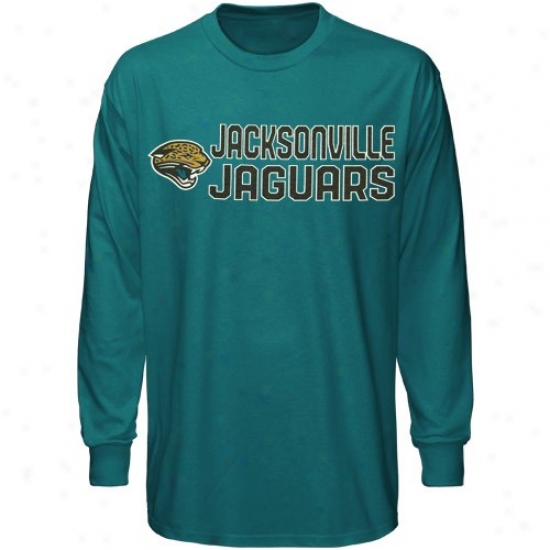 Jacksonville Jaguar Shirt : Reebok Jacksonville Jaguar Youth Teal Summer Stack Long Sleeve Shirt