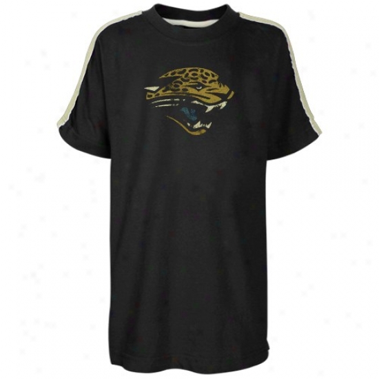 Jacksonville Jaguar Tshirts : Reebok Jacksonville Jaguar Youth Black Distressed Logo Ringer Tshirts