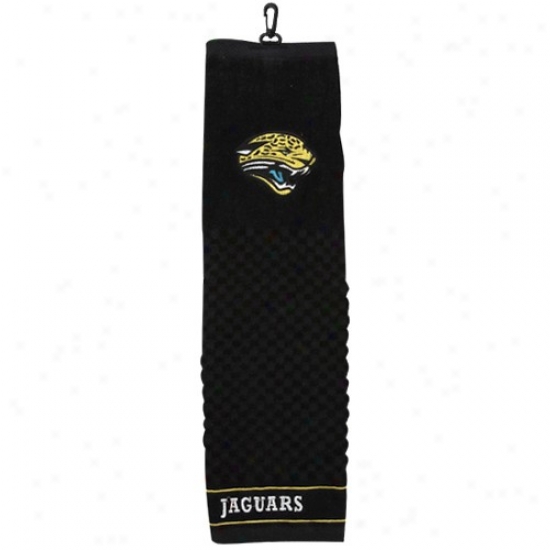 Jacksonville Jaguars Black Embroidered Team Logo Tri-fold Towel