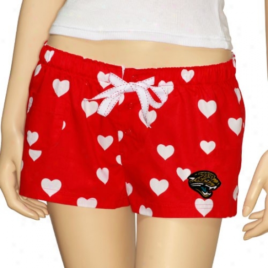 Jacksonville Jaguars Ladies Red Amour Pajama Shorts